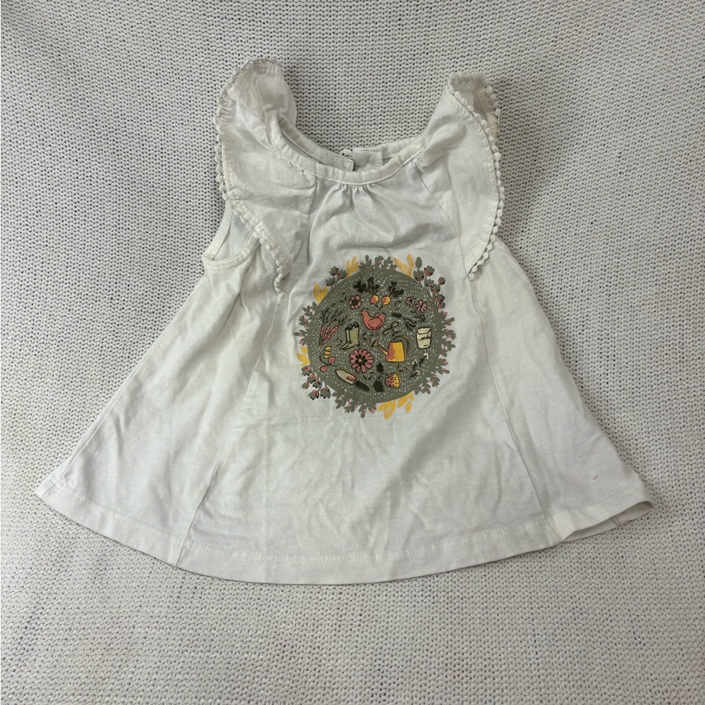 Cynthia Rowley Garden Graphic Tunic Top, Chicken Radish Pompom Sleeves